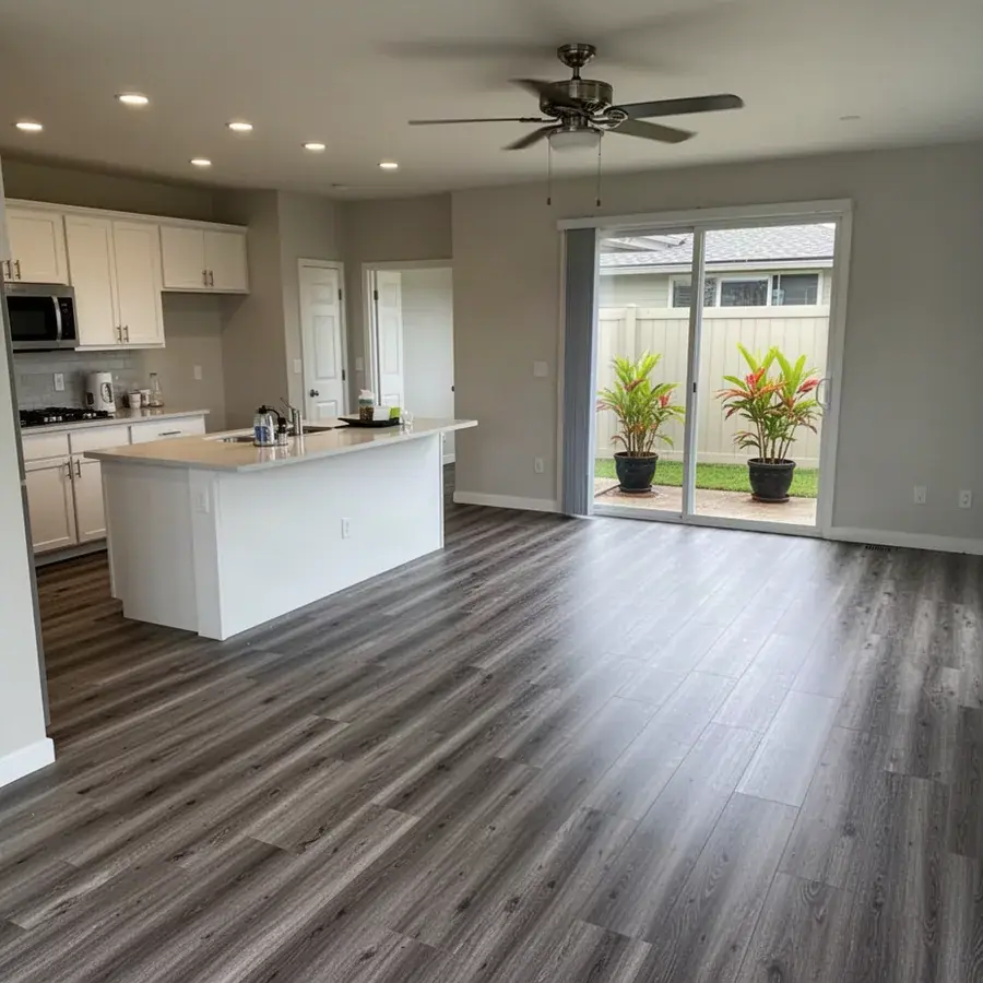 Glue down vinyl plank floor in Kahului townhome