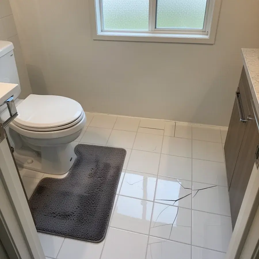 Matched replacement ceramic tile in Kahului bathroom floor