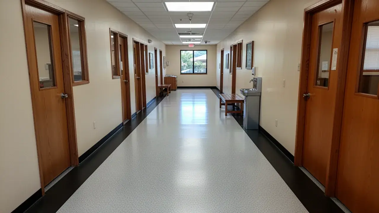 New resilient floor in Wailuku government office corridor